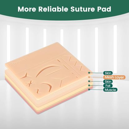 Ultrassist Complete Suture Kit (27 Pieces) for Suturing Classes, Upgraded Suture Training Pad with Pre-cut Incisions