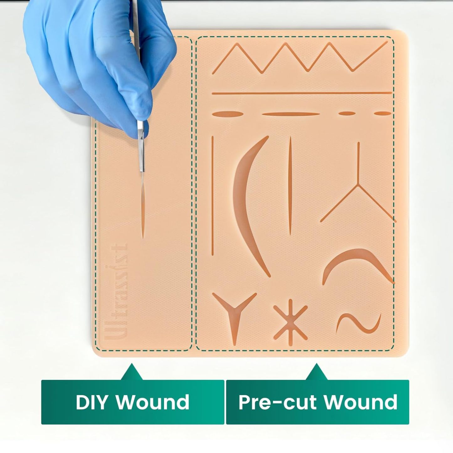 Ultrassist Complete Suture Kit (27 Pieces) for Suturing Classes, Upgraded Suture Training Pad with Pre-cut Incisions