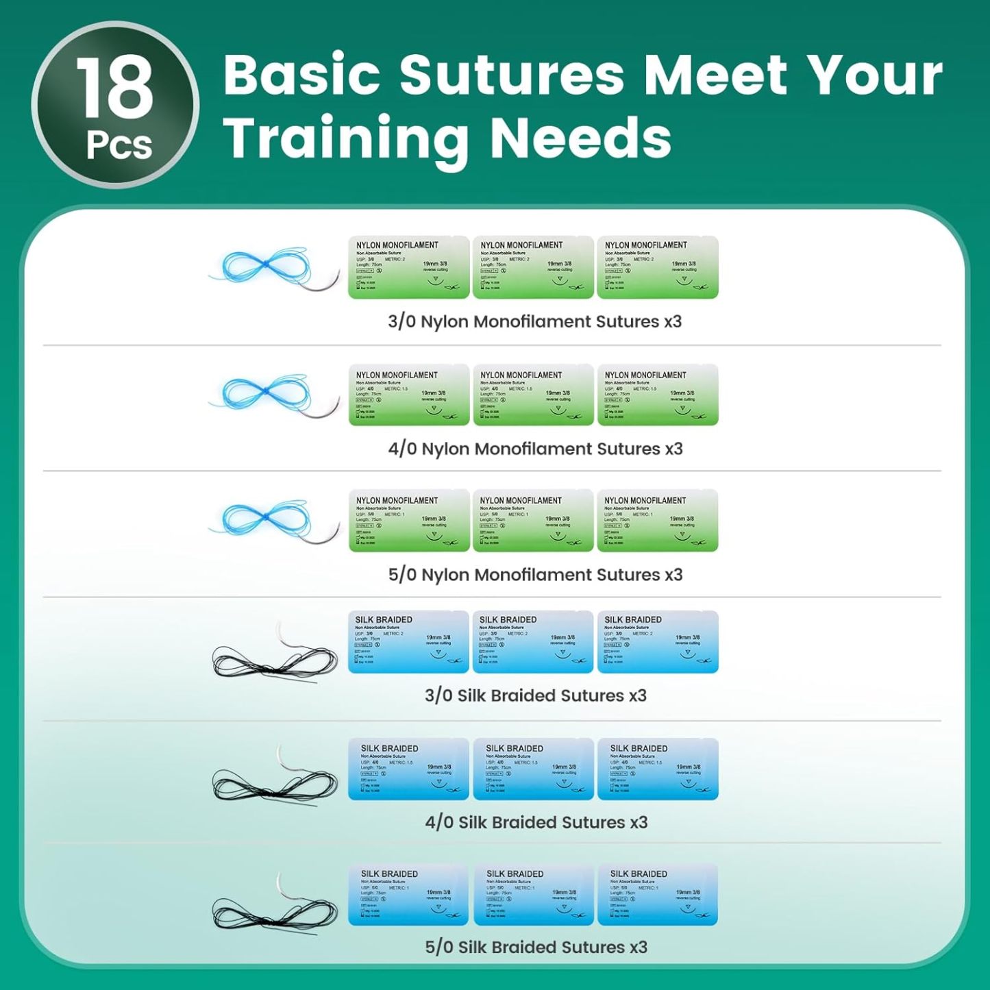 Ultrassist Complete Suture Kit (27 Pieces) for Suturing Classes, Upgraded Suture Training Pad with Pre-cut Incisions