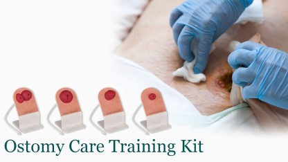 Ostomy Care Training Kit with 4 Stoma Models on Individual Stands