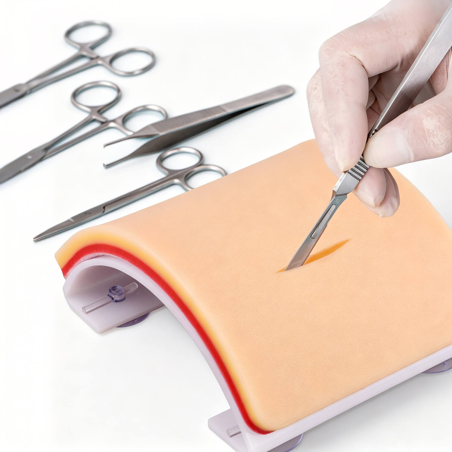 Ultrassist DIY Incision & Deep Suture Training Pad with Arched Acrylic Base