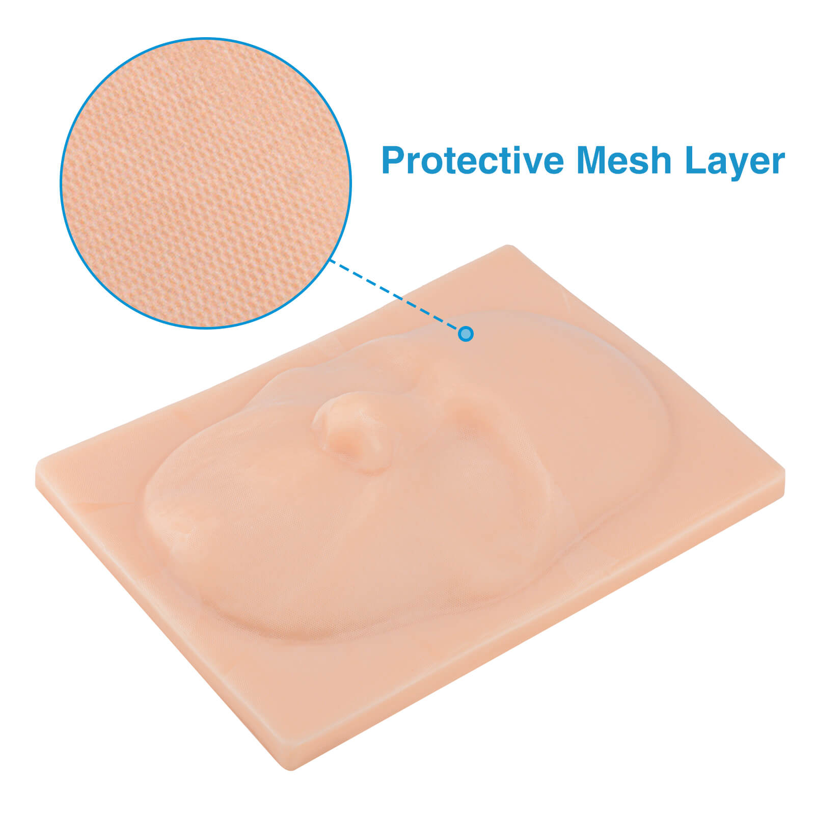 Face Suture Trainer with Protective Mesh Layer