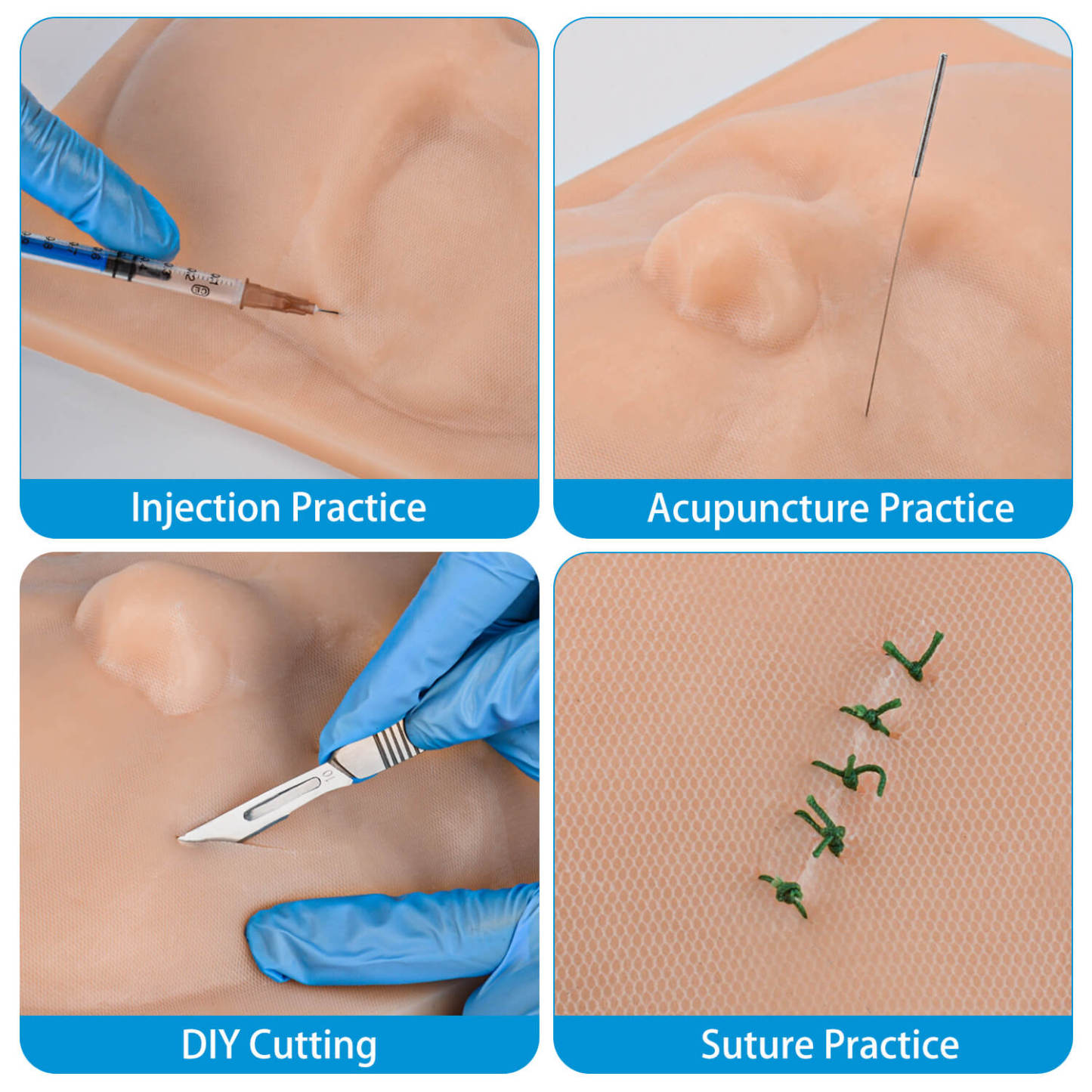 Silicone Face Model for Suture Practice, Injection Training, Acupuncture