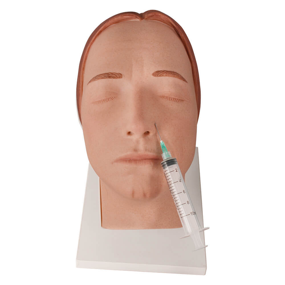 Female Facial Injection Mannequin with Adjustable Base