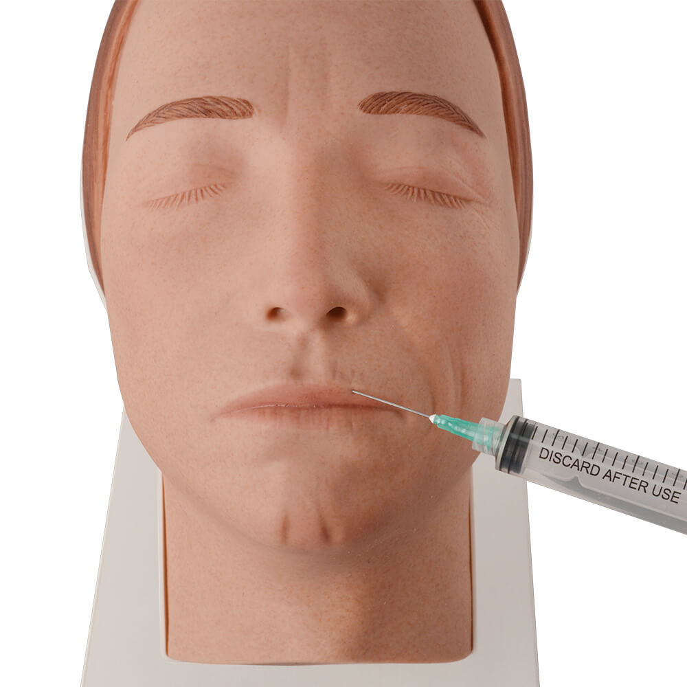 Female Facial Injection Mannequin with Adjustable Base