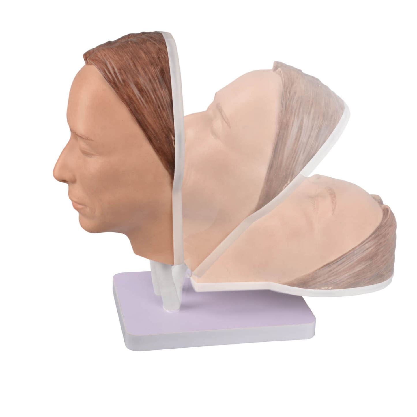 Silicone Female Injection Mannequin Head with Adjustable Base
