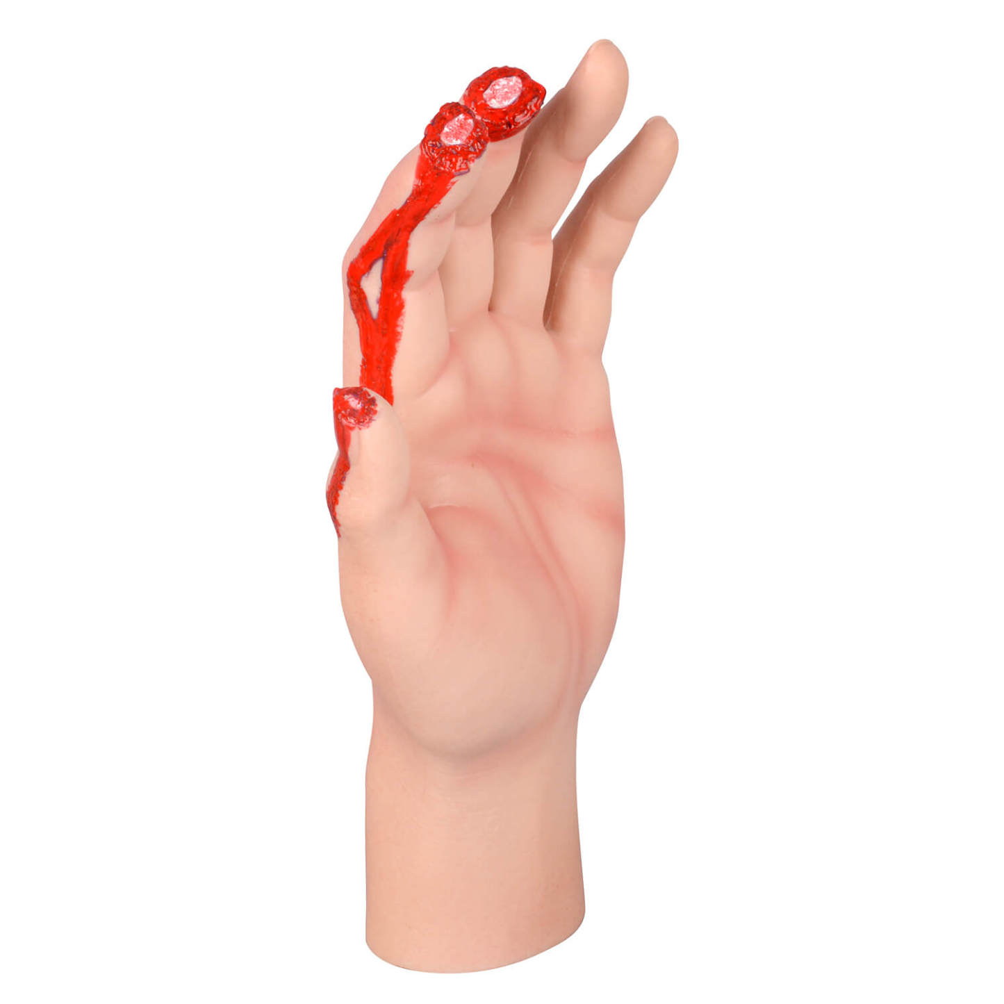Hand model with three simulated fingertip amputation injuries