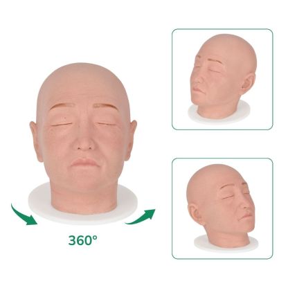 Female Full-Head Facial Injection Training Mannequin with Base