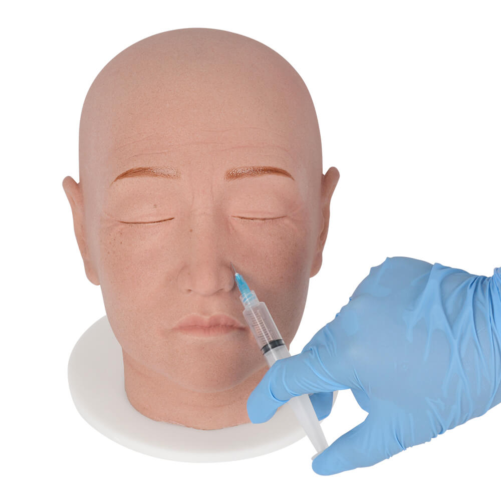 Female Full-Head Facial Injection Training Mannequin with Base