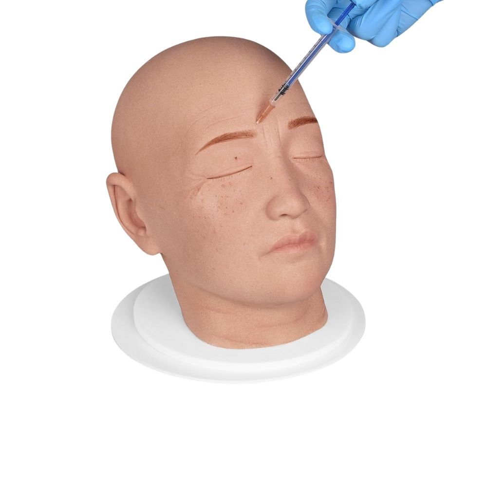 Female Full-Head Facial Injection Training Mannequin with Base