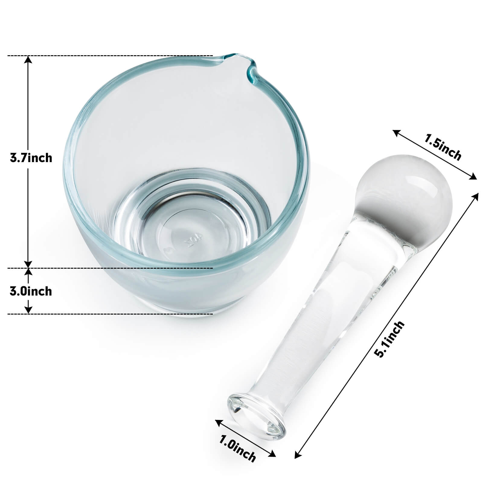 Ultrassist 4oz Glass Mortar and Pestle Bowl