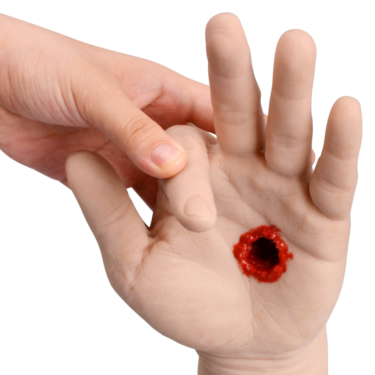 Realistic GSW Hand Wound Packing Trainer with Bleeding Simulation