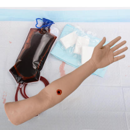 Tourniquet Task Arm with Bleeding Gunshot Wound