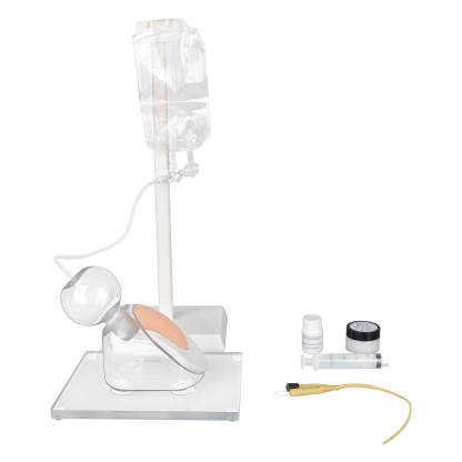 Infant female urinary catheter trainer for pediatric nursing education