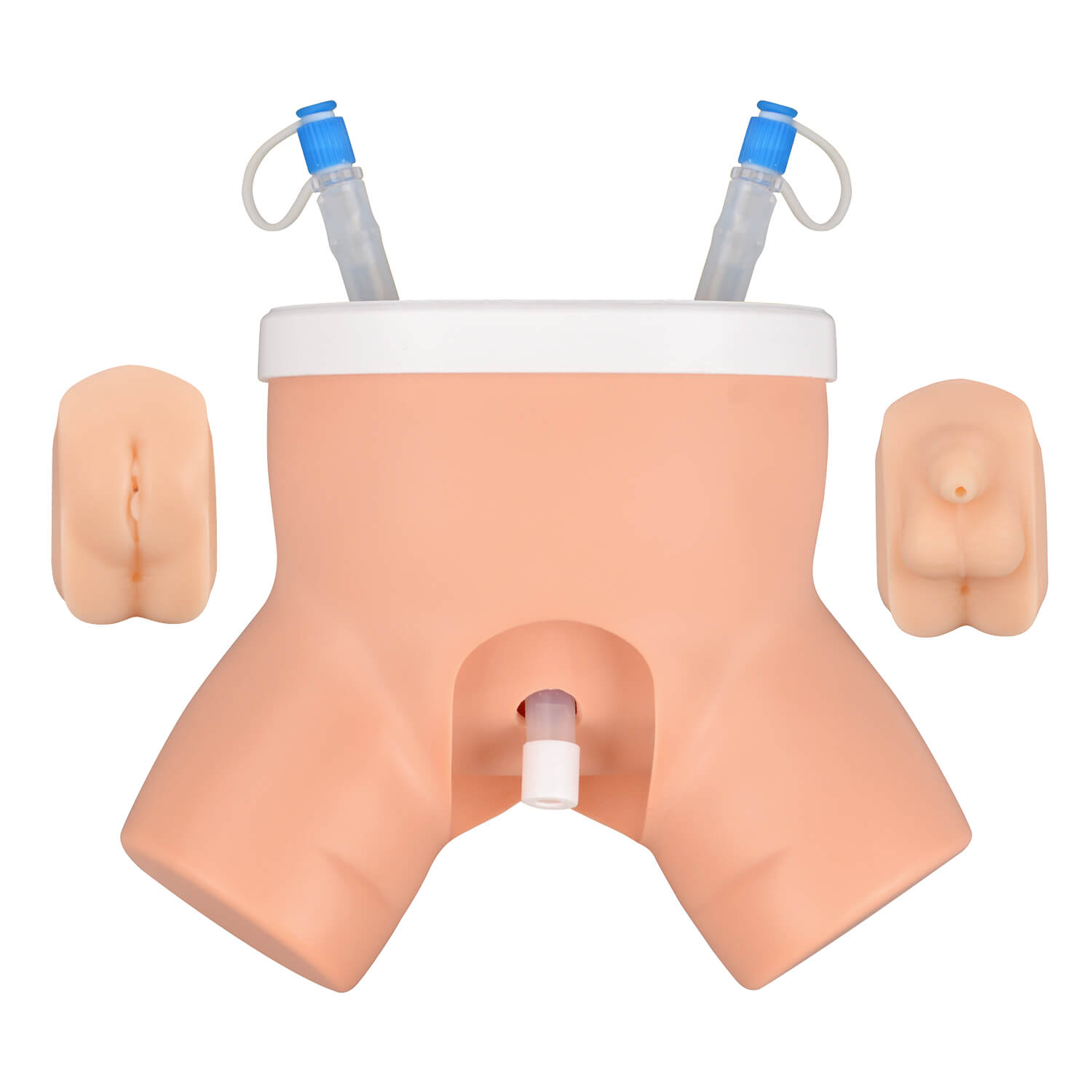 2-in-1 infant catheterization simulator with interchangeable male and female anatomy