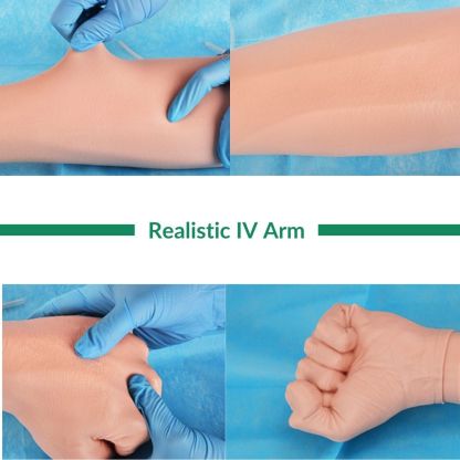 IV and phlebotomy arm with replaceable skin and veins