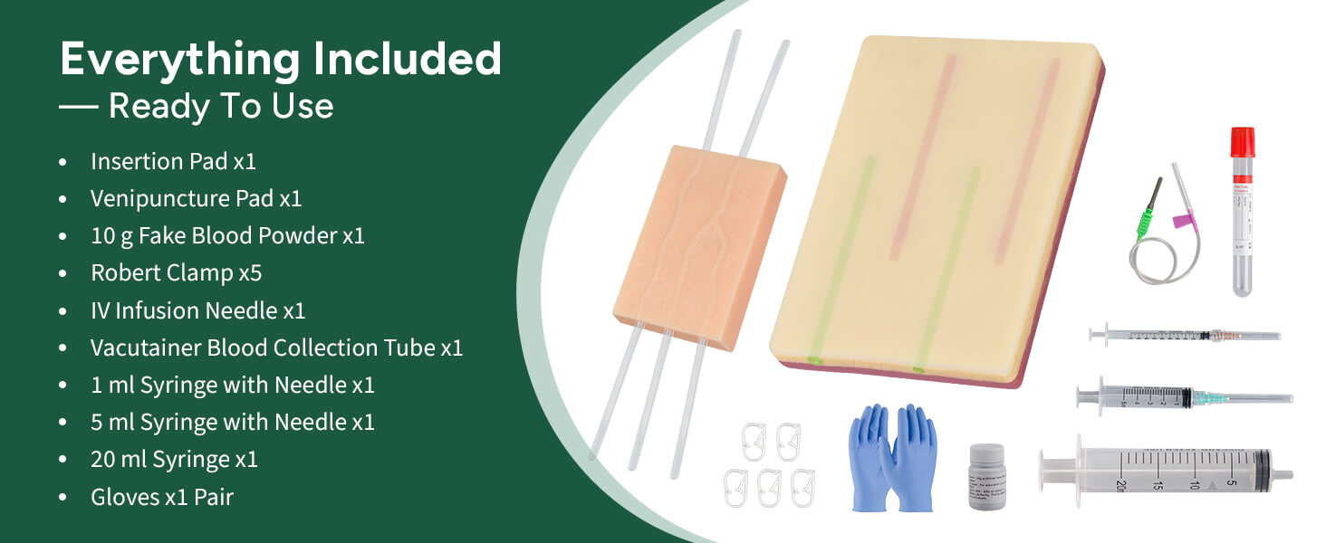 Ultrassist IV Injection Practice Kit for Venipuncture & IV Insertion Training