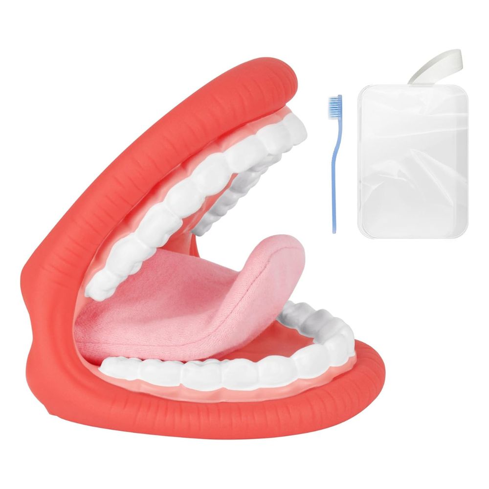 Large Mouth Hand Puppet with Tongue for Kids Speech Therapy, Red
