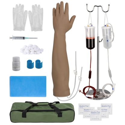 Ultrassist Dark Skin Left IV Training Arm Kit for Phlebotomy & Nursing Practice