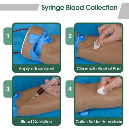 Ultrassist Dark Skin Left IV Training Arm Kit for Phlebotomy & Nursing Practice