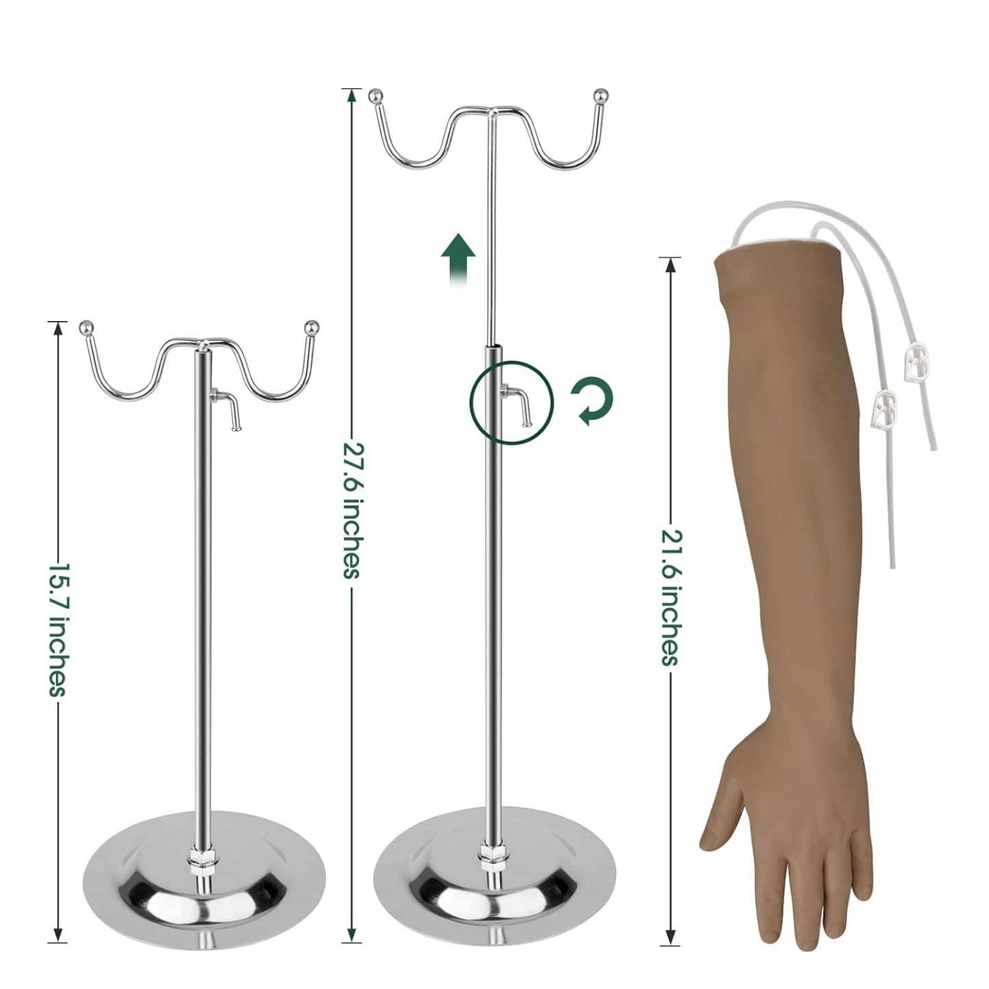 Ultrassist Dark Skin Left IV Training Arm Kit for Phlebotomy & Nursing Practice