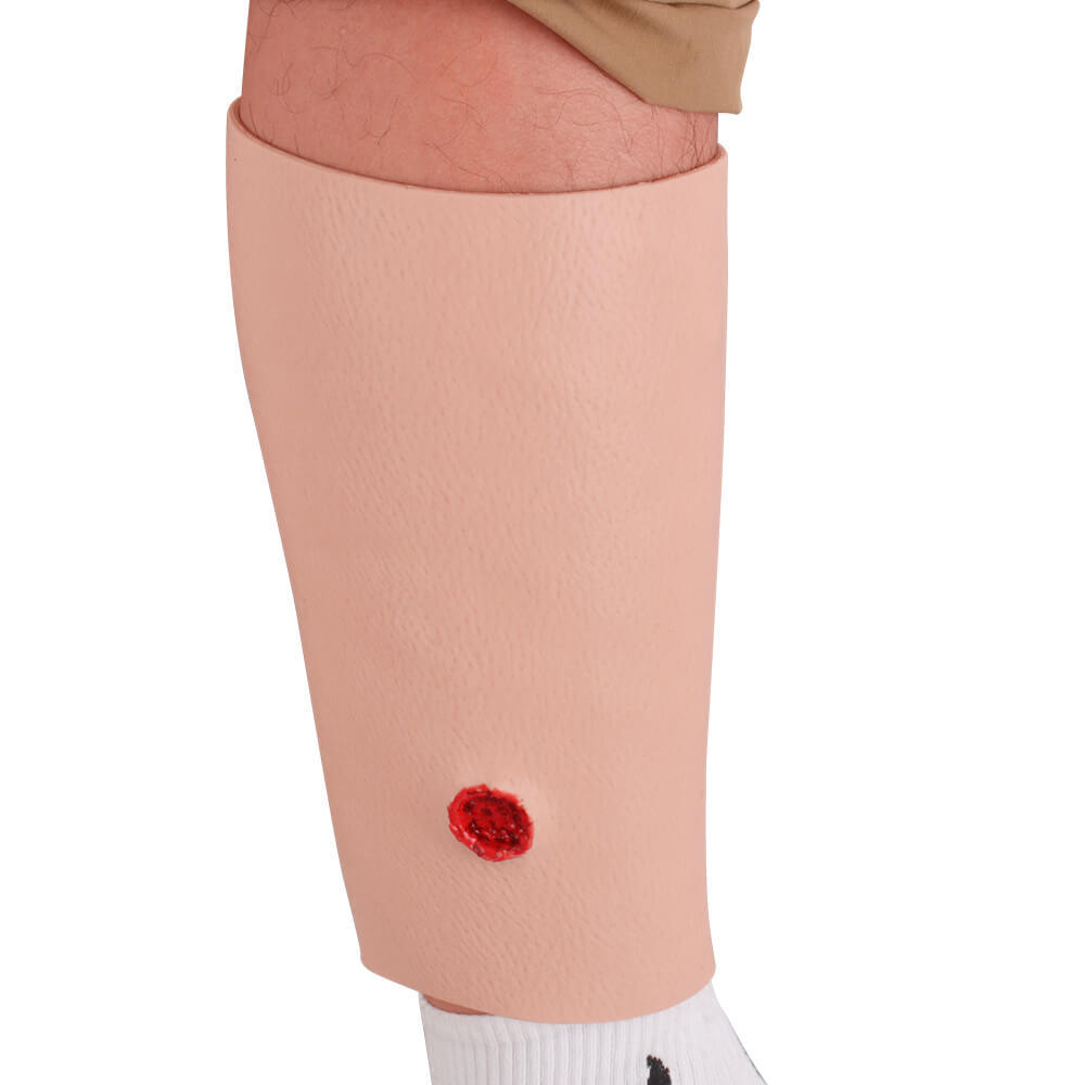 Leg Entry-Exit Gunshot Wound Packing Trainer (Silicone Sleeve)