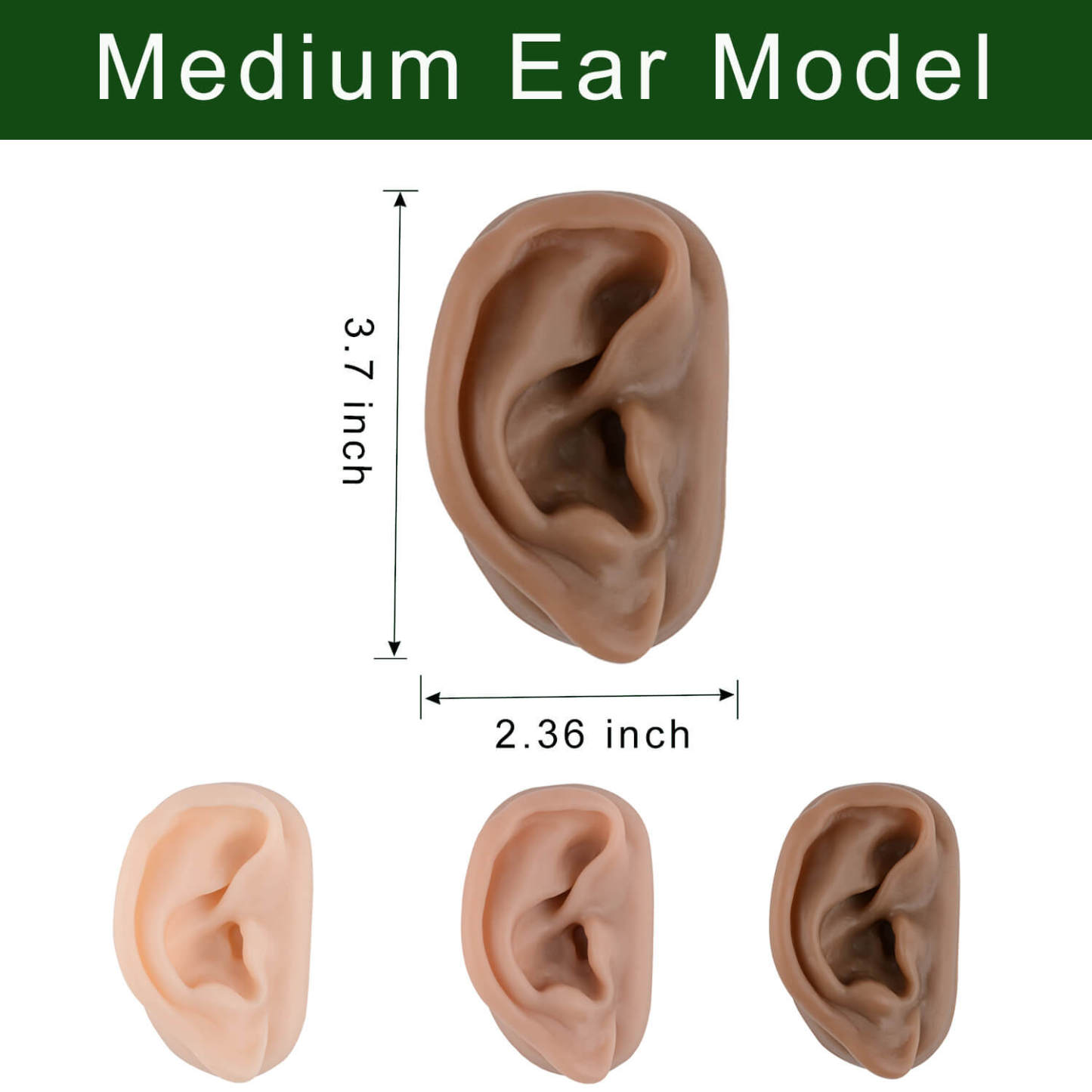 Black Silicone Acupuncture Ear Training Model