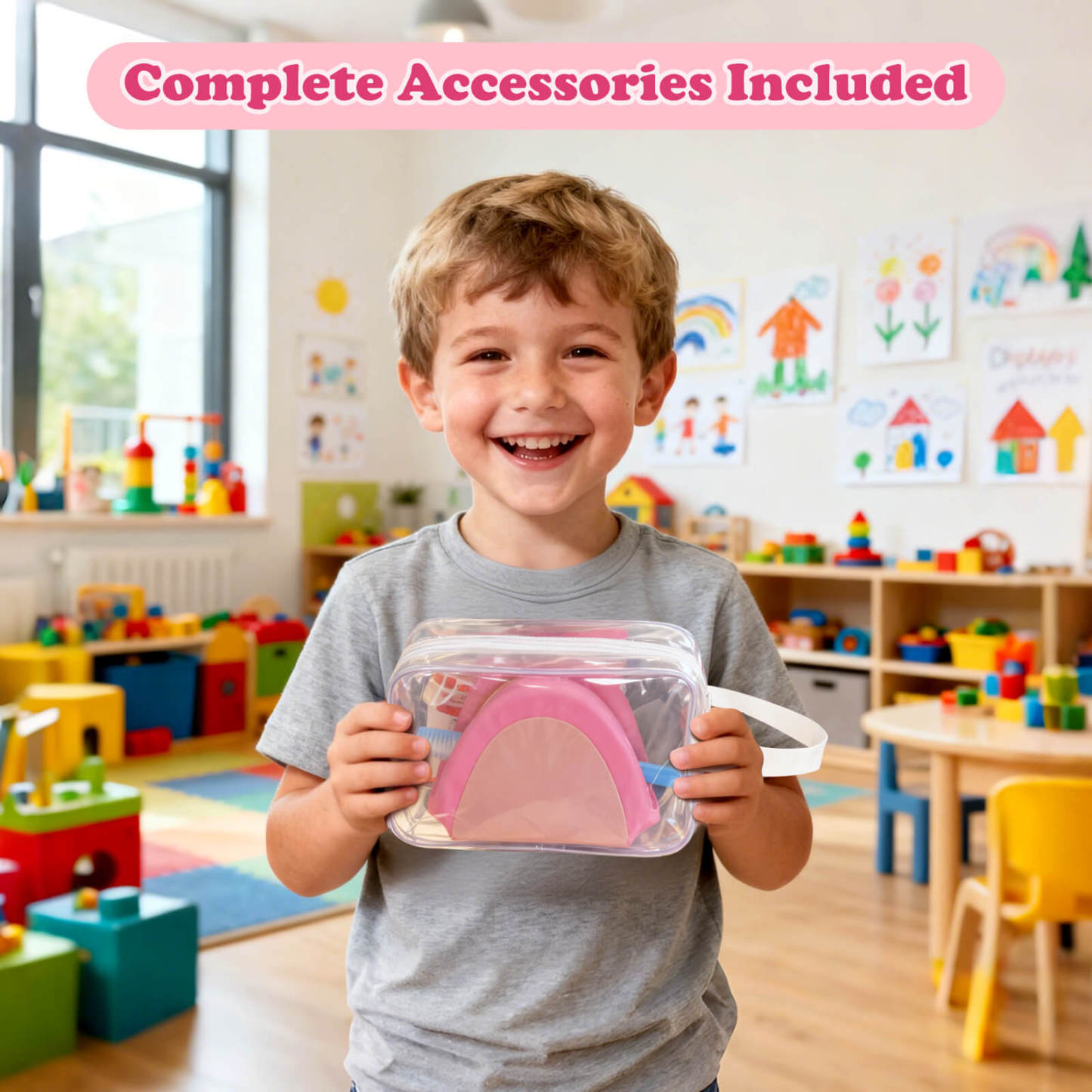 Mouth Hand Puppet with Tongue for Kids Speech Therapy, Pink