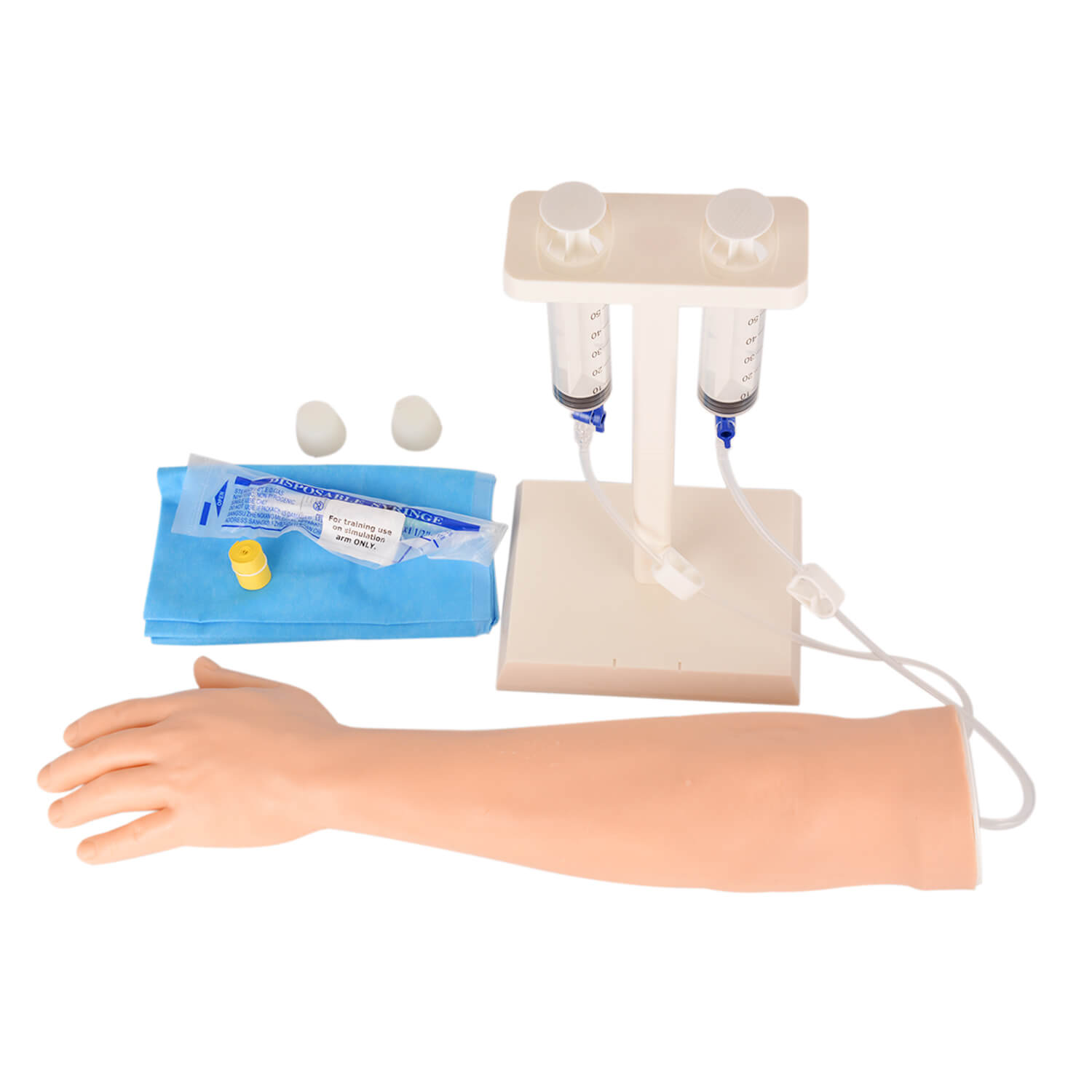 Adult Left Multi-Venous IV Practice Arm and Hand Kit with Plastic Stand