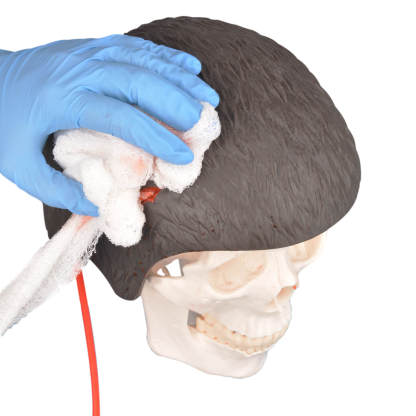 Wearable Open Scalp Wound Moulage for Bleeding Control Training