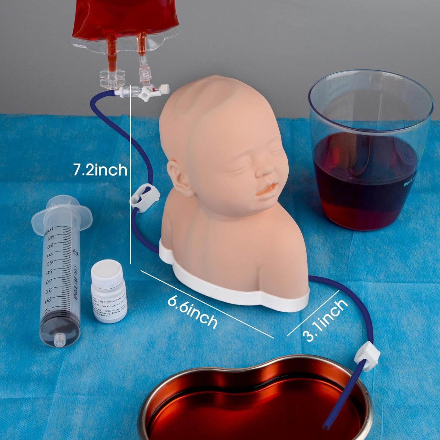 Ultrassist Pediatric IV Practice Head Kit for Scalp IV Training