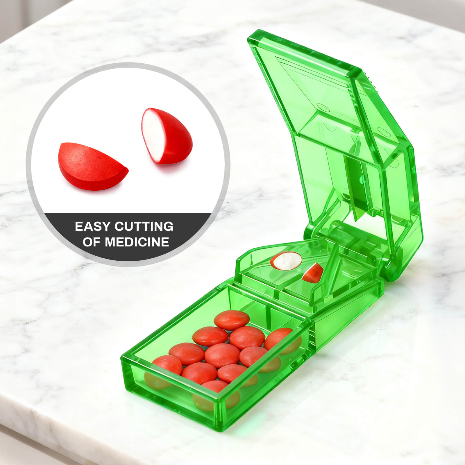 Ultrassist Pill Cutter and Splitter with Dispenser (10 PCs)