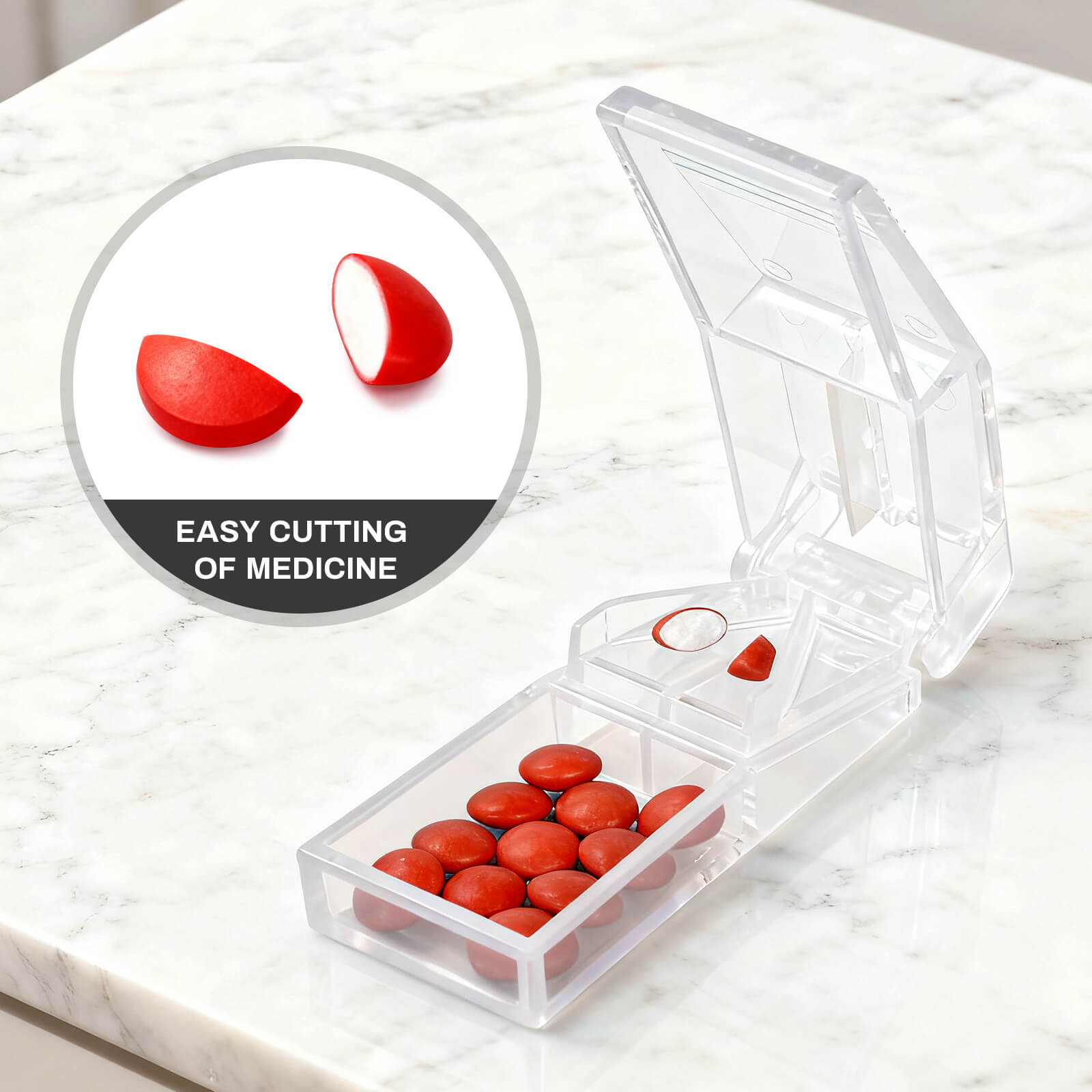 Ultrassist Pill Cutter and Splitter with Dispenser (10 PCs)