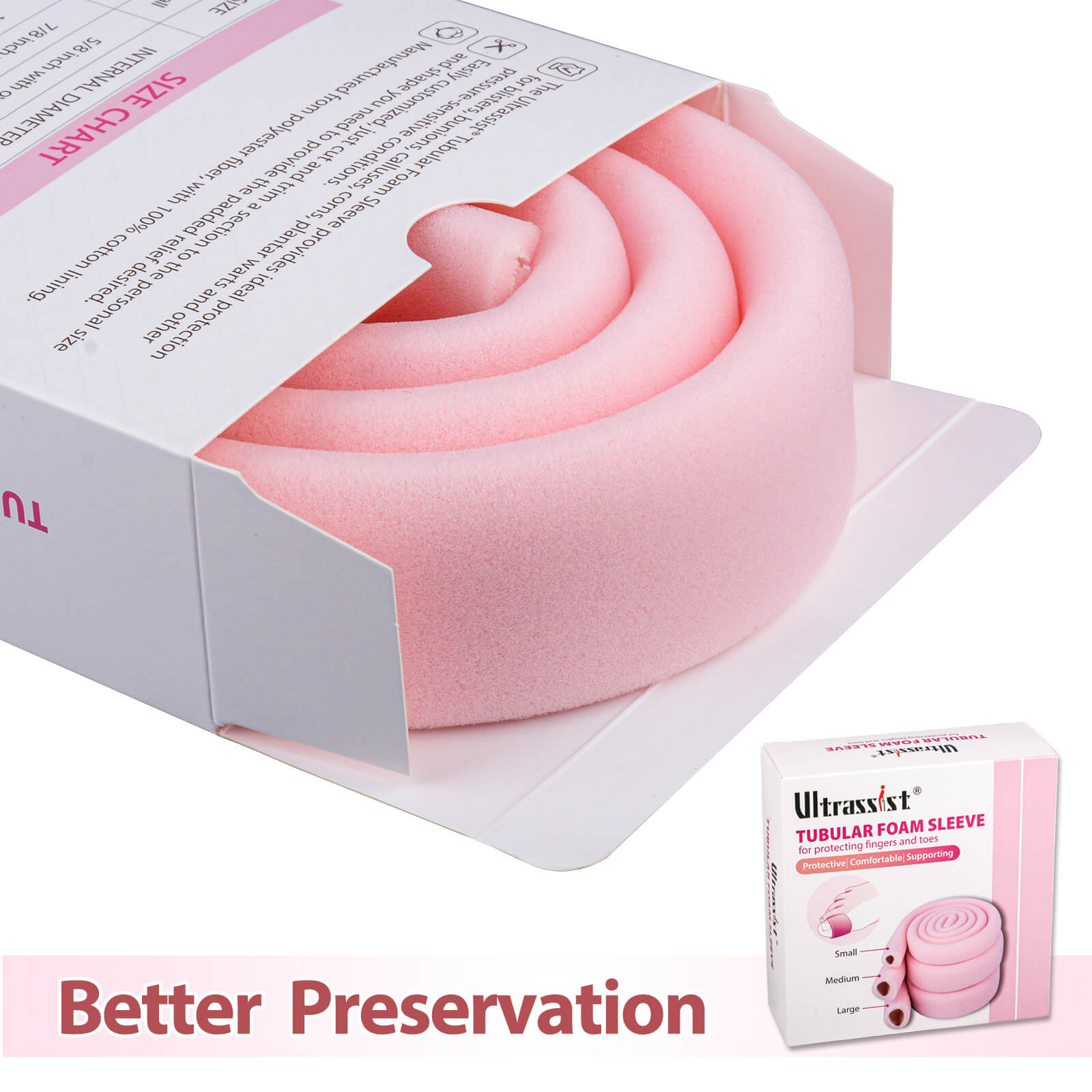 Ultrassist Toe Sleeve Protectors for Blisters, Bunions, Corns Relief