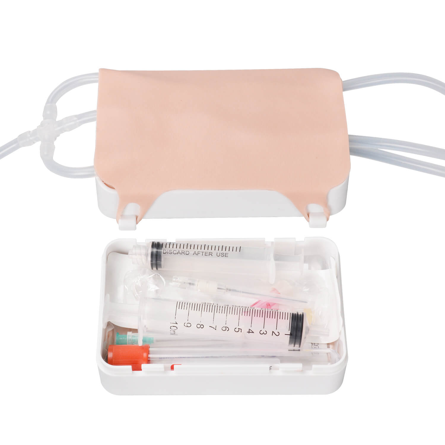 Portable IV & Phlebotomy Practice Kit with Flashback, Replaceable Skin & Veins (All-in-One Training Case)