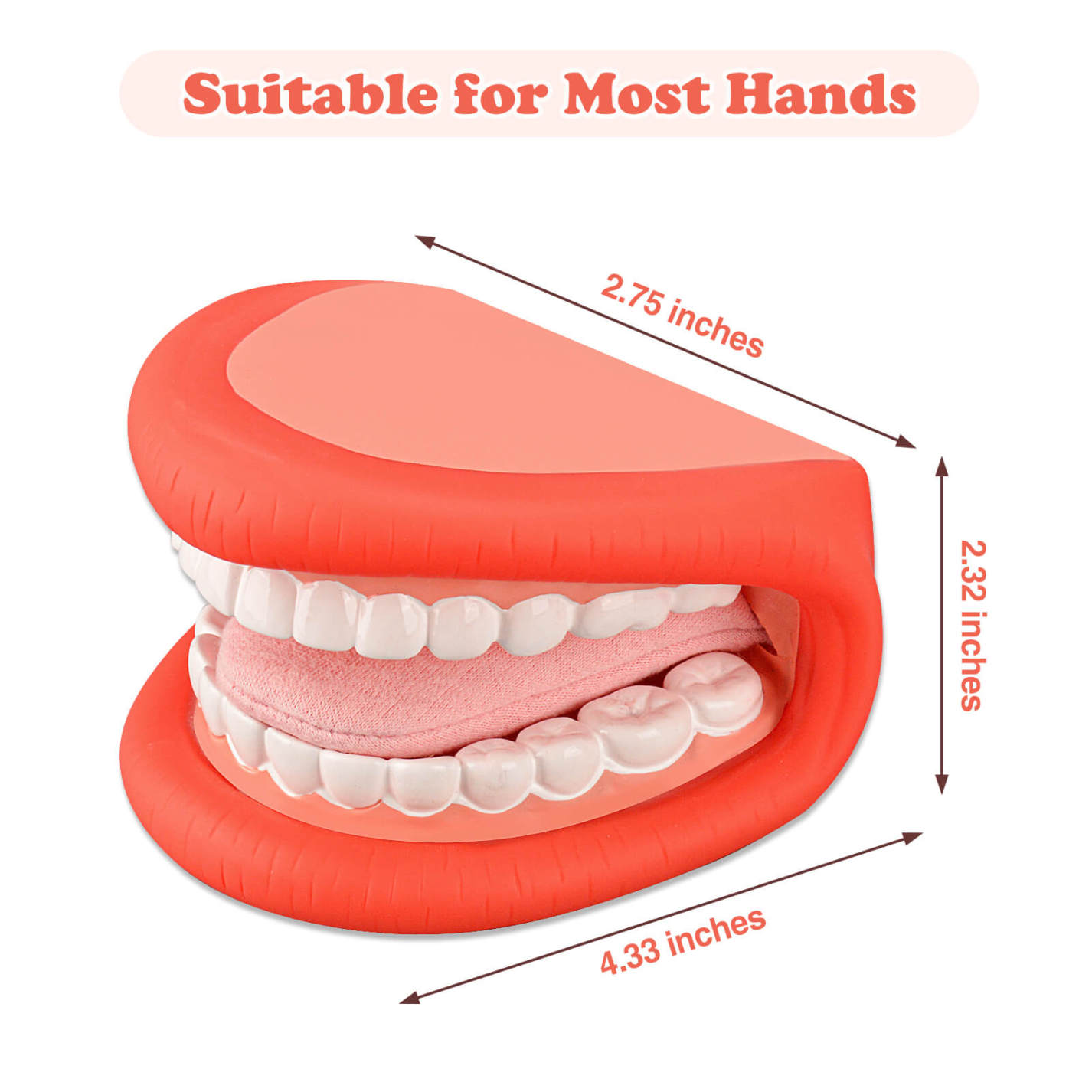 Medium Mouth Hand Puppet with Tongue for Kids Speech Therapy, Red ...