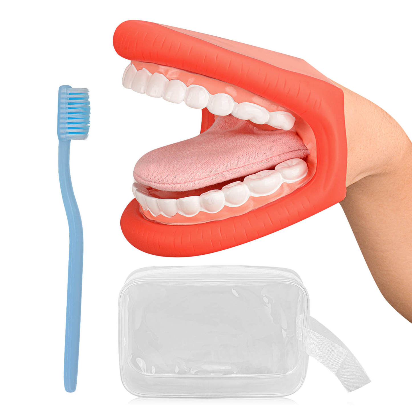 Red Hand Puppet Mouth with Tongue for Speech Therapy