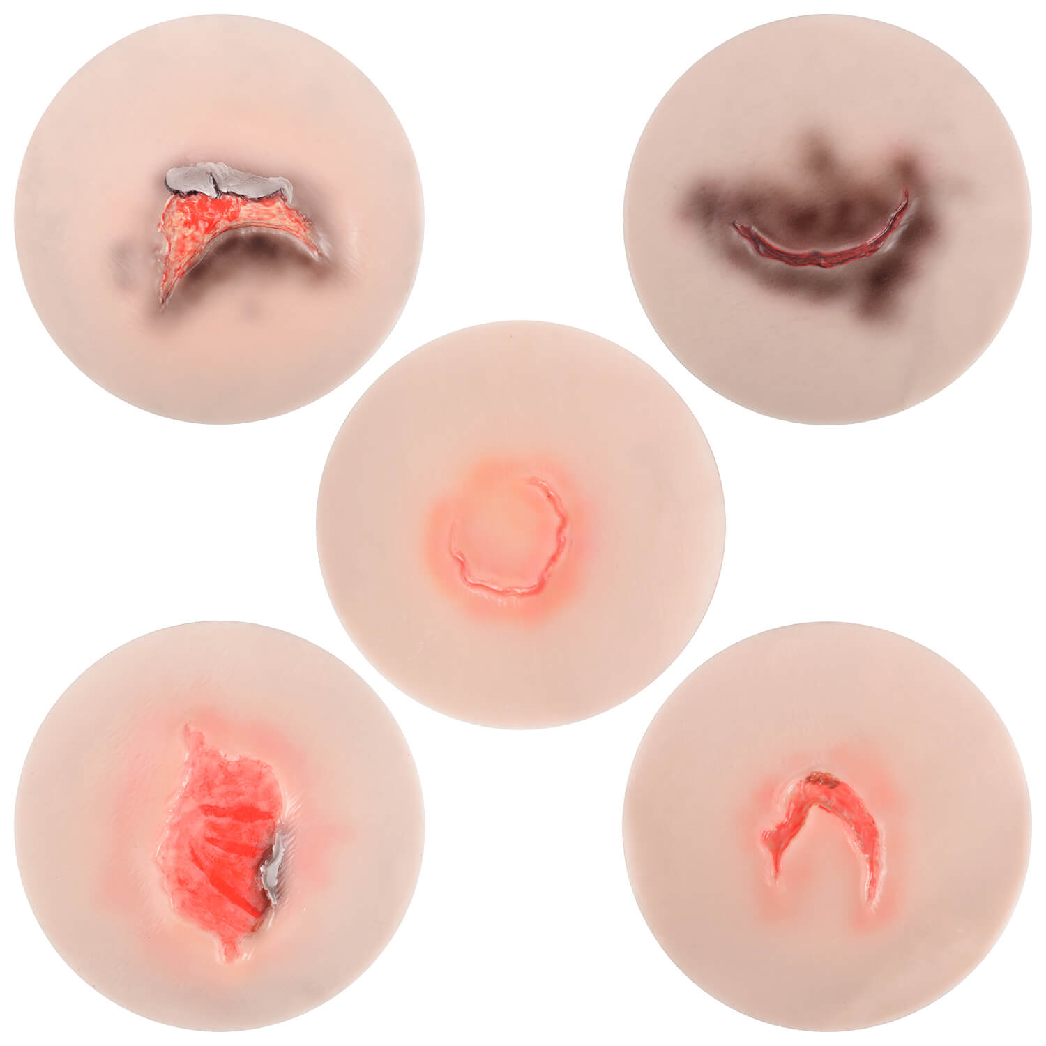 Silicone Skin Tear Simulation Kit with Five Wound Models