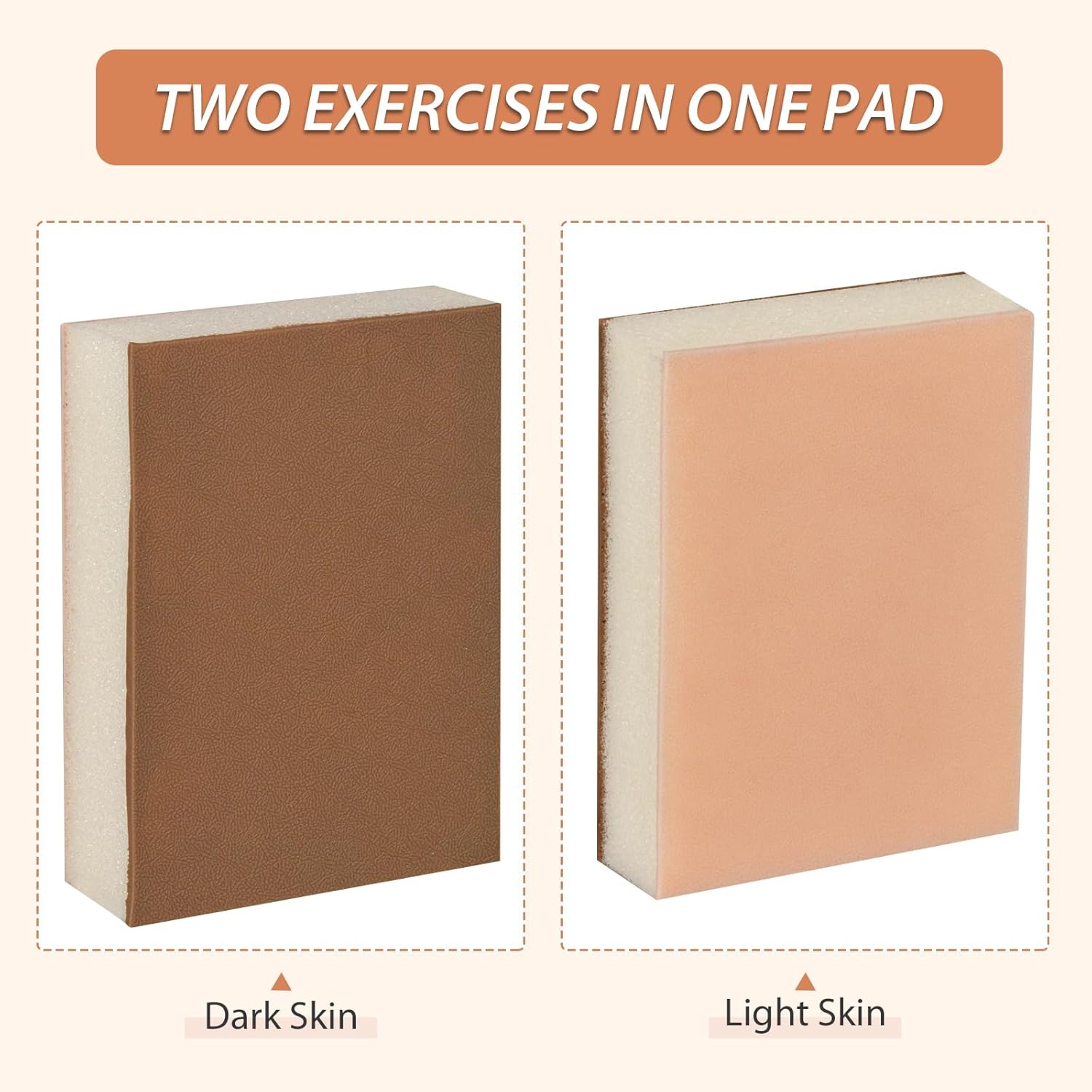 Ultrassist Subcutaneous Injection Training Pad with Two Skin Tones(2 pcs)