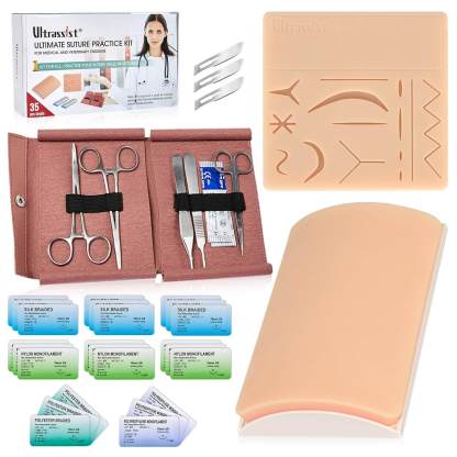 Surgical Suture Practice Kit with Two Skin Pads for Nursing & Vet Students