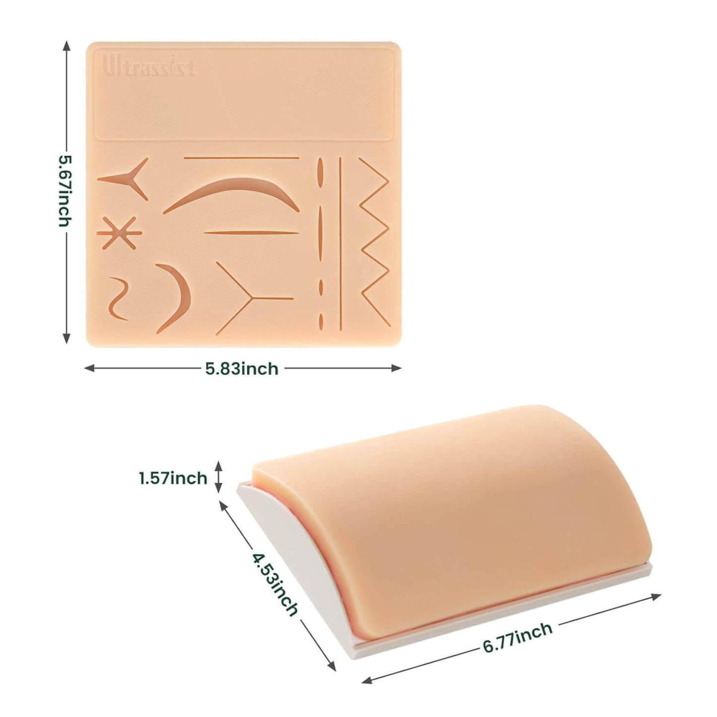 Complete Suture Practice Kit with Simulated Wounds Skin Pad, Self-Made Incision Buried Knot Training Pad, Instruments, Thread & Needles, for Nursing & Vet Students Camp Edu & Demo Only
