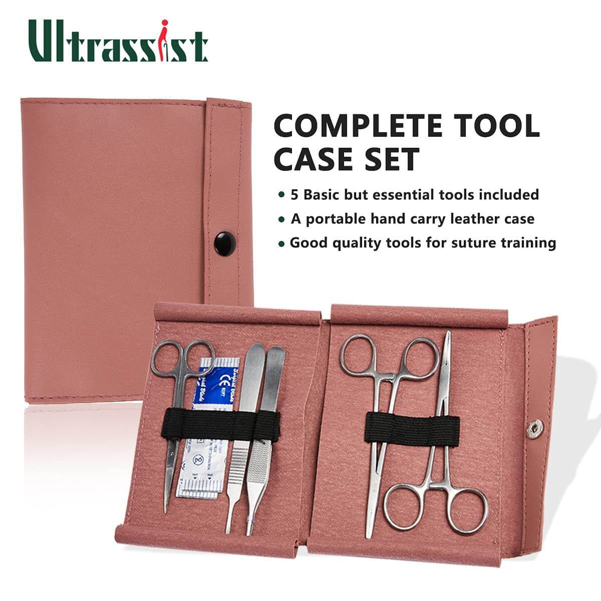 Complete Suture Practice Kit with Simulated Wounds Skin Pad, Self-Made Incision Buried Knot Training Pad, Instruments, Thread & Needles, for Nursing & Vet Students Camp Edu & Demo Only