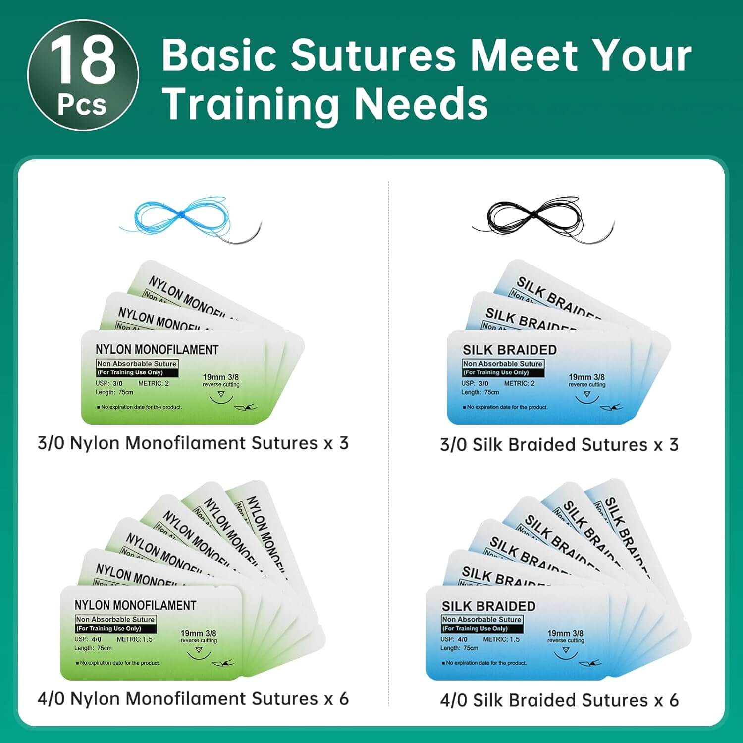 Suture Refill Kit for Medical and Vet Students Practice(u004)