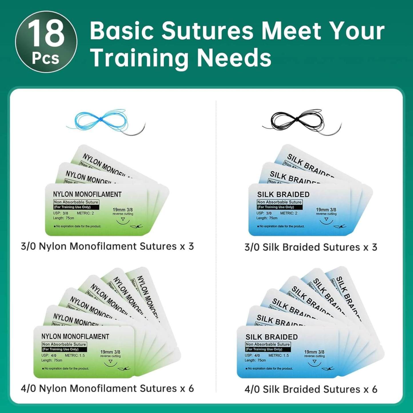 Suture Refill Kit for Medical and Vet Students Practice(u004)