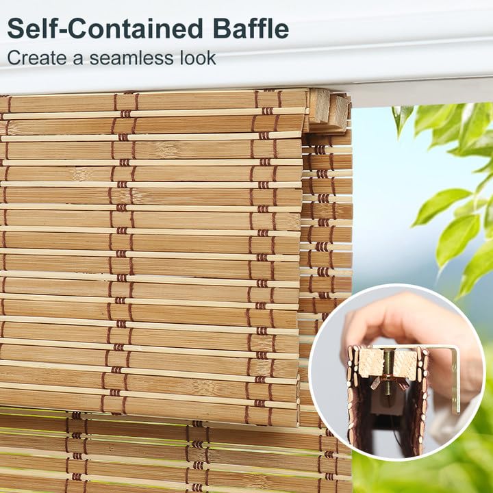 SEEYE Cordless Bamboo Blinds Shades