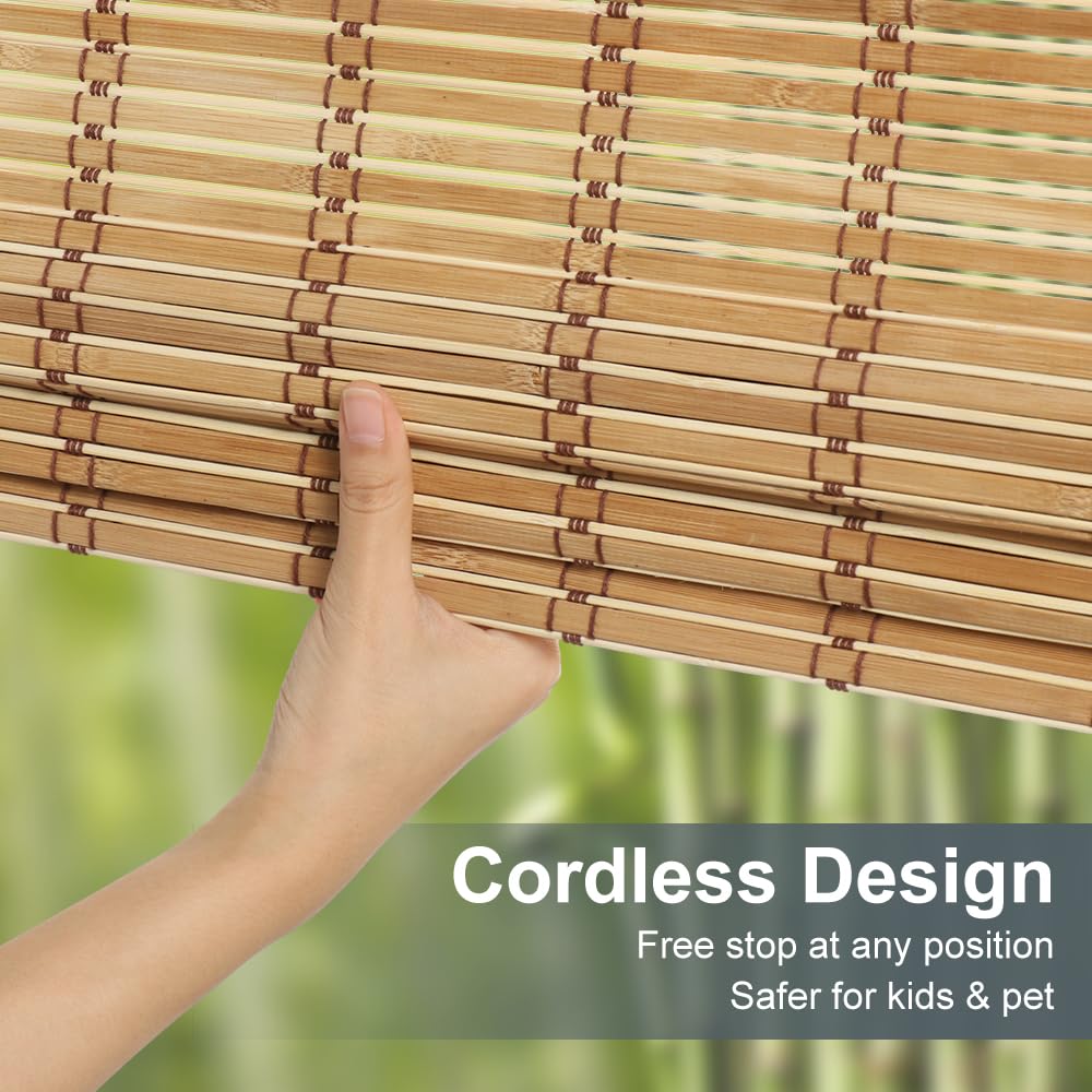SEEYE Cordless Bamboo Blinds Shades