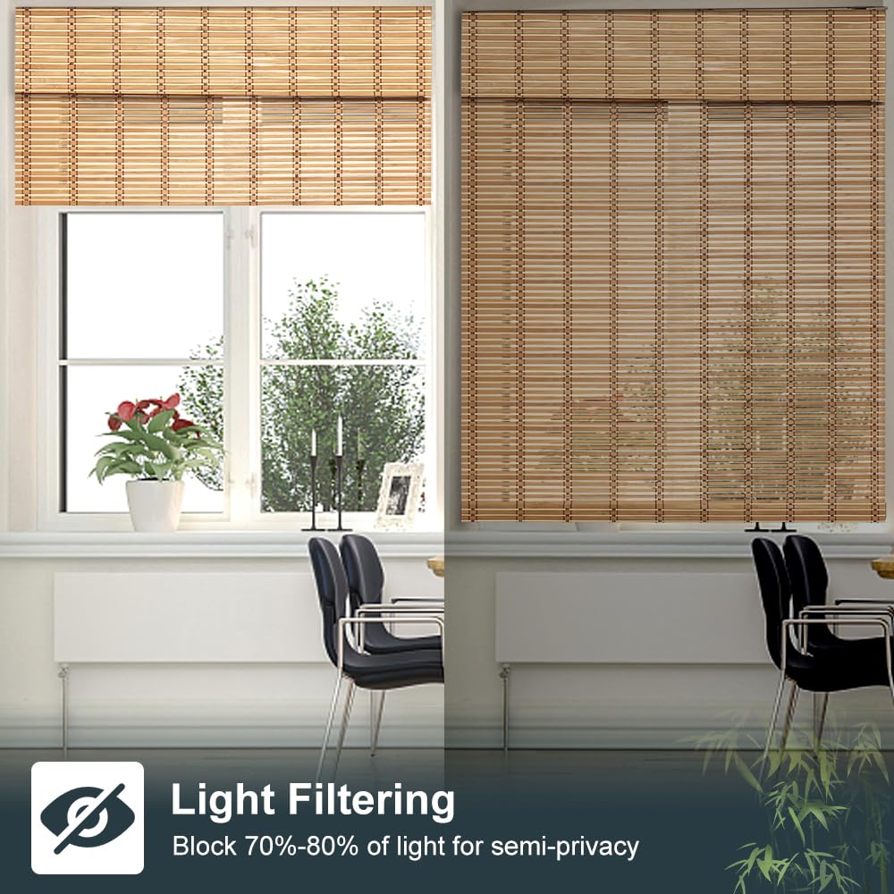 SEEYE Cordless Bamboo Blinds Shades