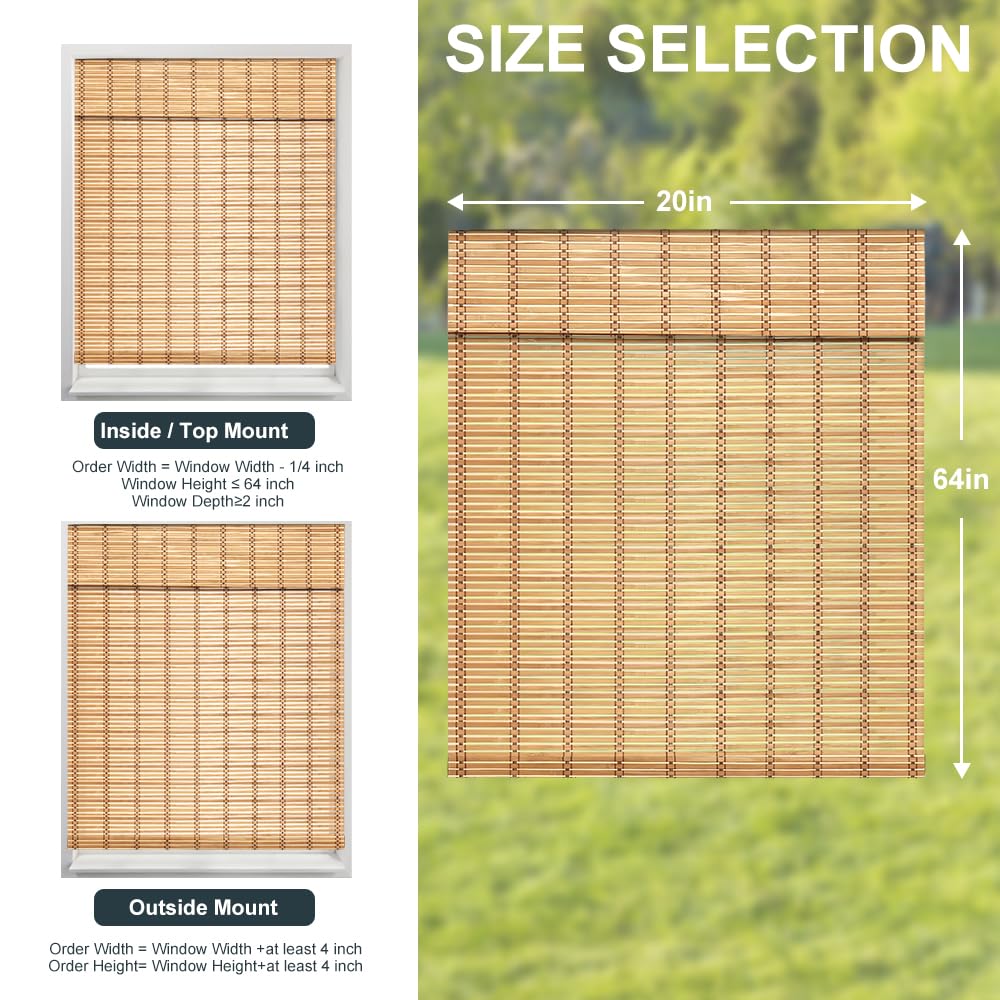 SEEYE Cordless Bamboo Blinds Shades