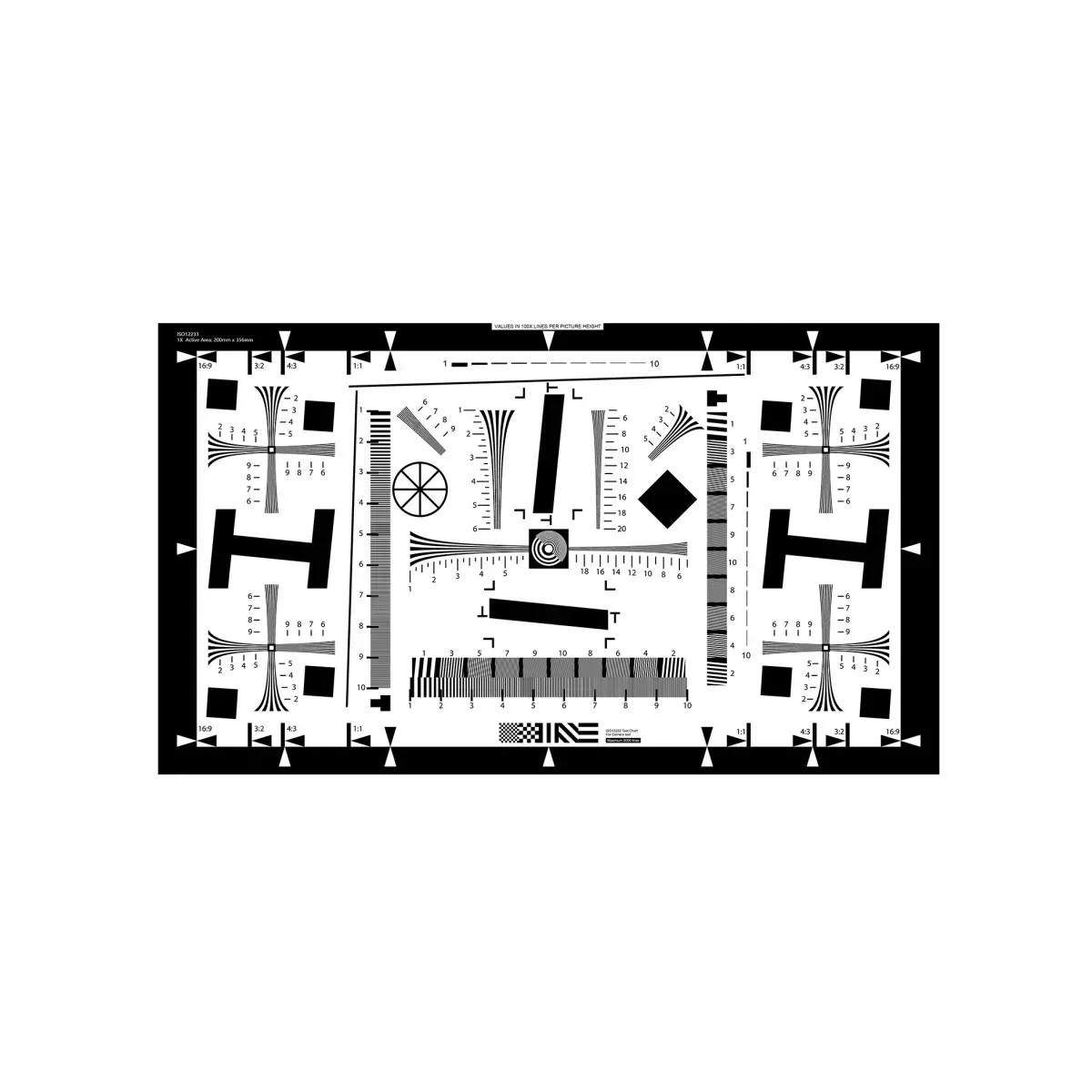 ISO 12233 Test Chart for Comprehensive Digital Camera Testing and Analysis | Oklab