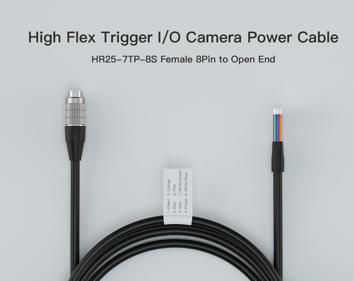 Hirose 8 Pin Female to Open I/O Power High Flex Cable | For